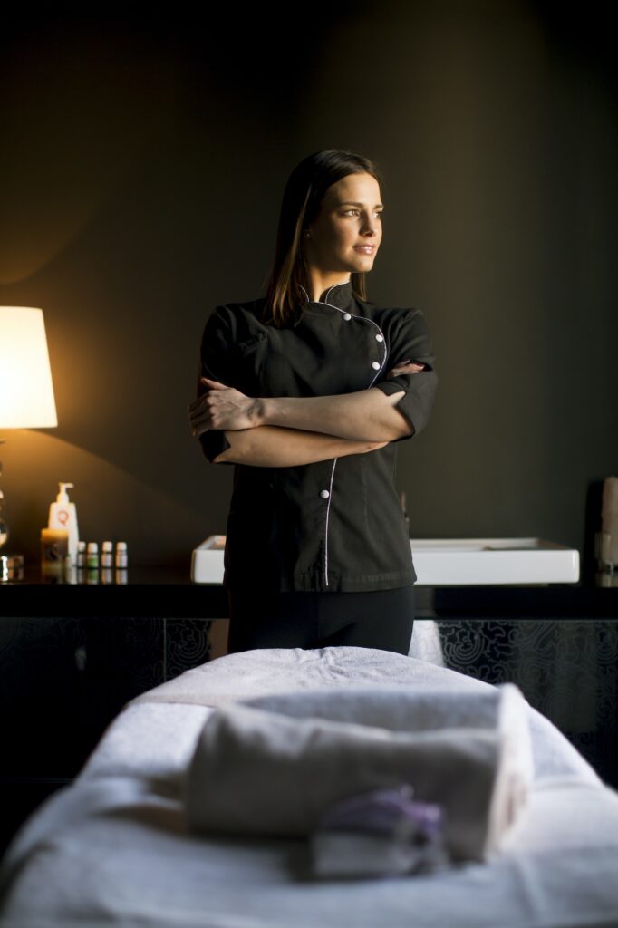 Therapist in the massage room